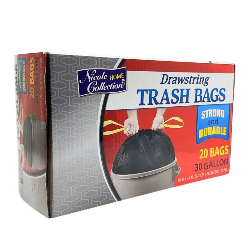 30-Gallon Heavy-Duty Black Plastic Trash Bags 1