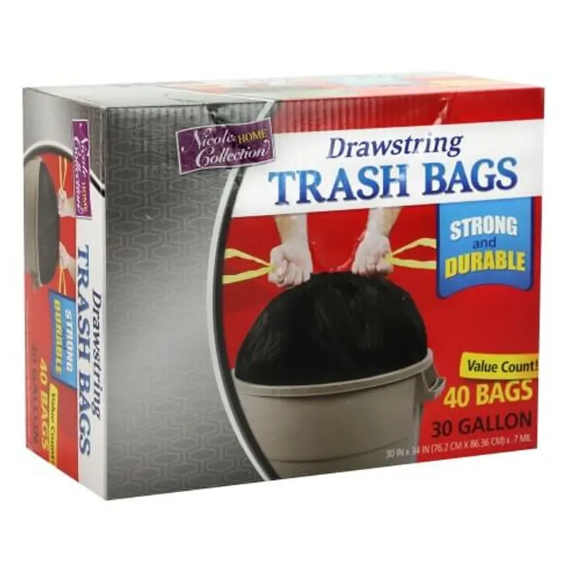 30-Gallon Heavy-Weight Black Trash Bags – Puncture-Resistant Plastic 1