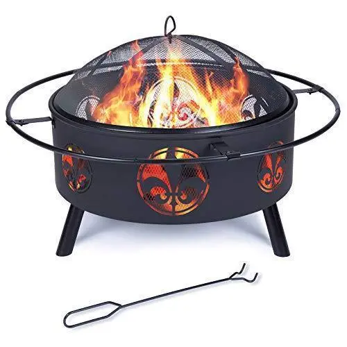 32-Inch Wood-Burning Outdoor Fire Pit – Heavy-Gauge Steel Construction With Mesh Spark Screen And Stable Base For Patios And Backyards 1