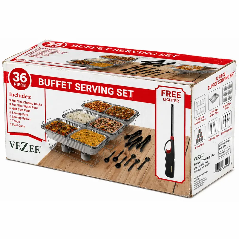 36-Piece All-In-One Chafing Dish Catering Kit – Complete Disposable Event Serving System 1