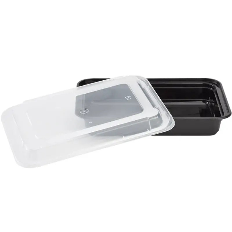 38 Oz Rectangular Disposable Meal Prep Trays With Secure-Fit Lids 1