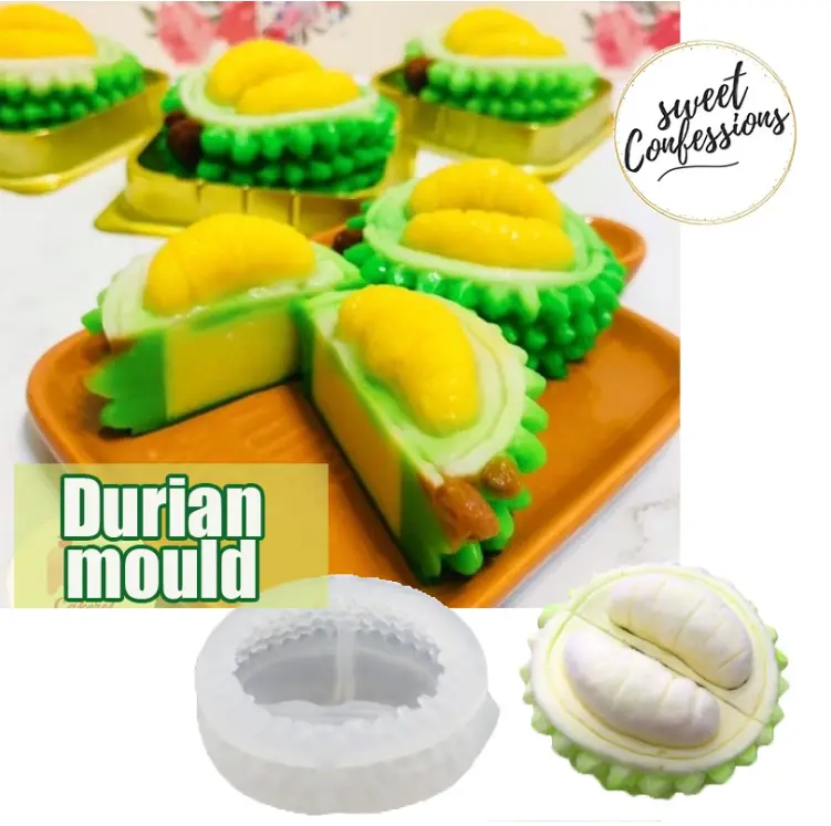 3D Durian Fruit Mold – Dual-Size (2" & 4") Jelly, Mooncake, And Candy Silicone Tray 1