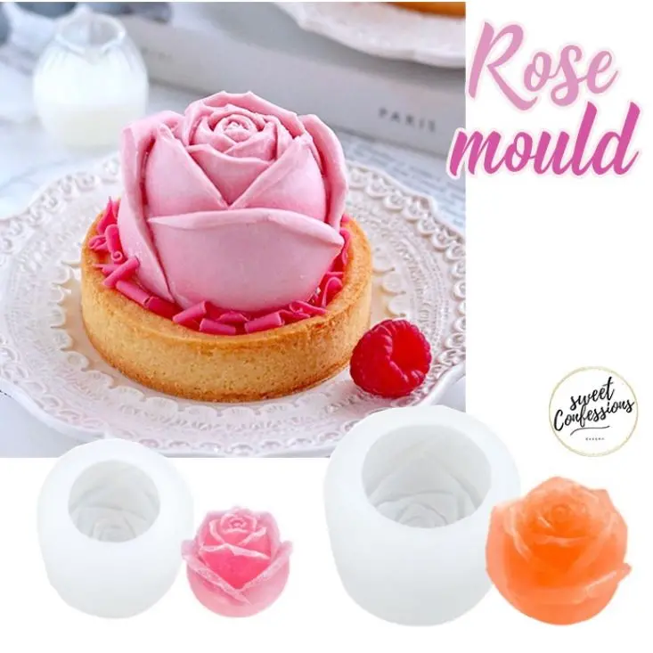 3D Floral Rose Petal Mold For Chocolate, Jelly, And Mousse Cake Decoration 1