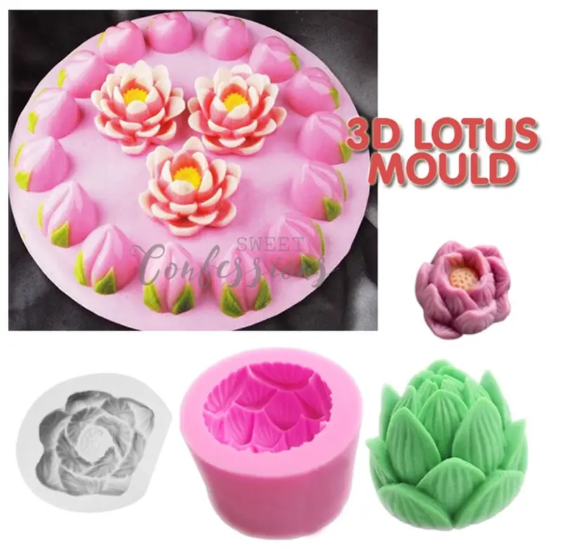 3D Lotus And Peony Flower Silicone Mold For Asian-Inspired Jelly Art And Floral Cakes 1