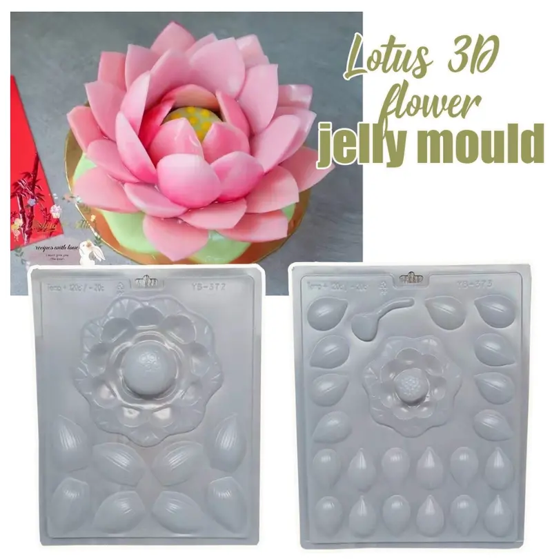 3D Lotus Flower Jelly Mold – Traditional Chinese New Year Agar-Agar Design With Floral Detail 1