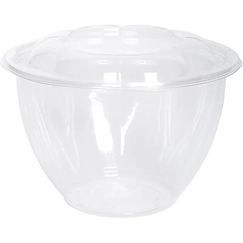 48 Oz Rose-Tinted Salad Bowls For To-Go Service – Airtight Plastic Containers 1