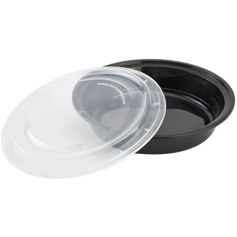 48 Oz Round Disposable Bento Boxes With Transparent Airtight Lids 1