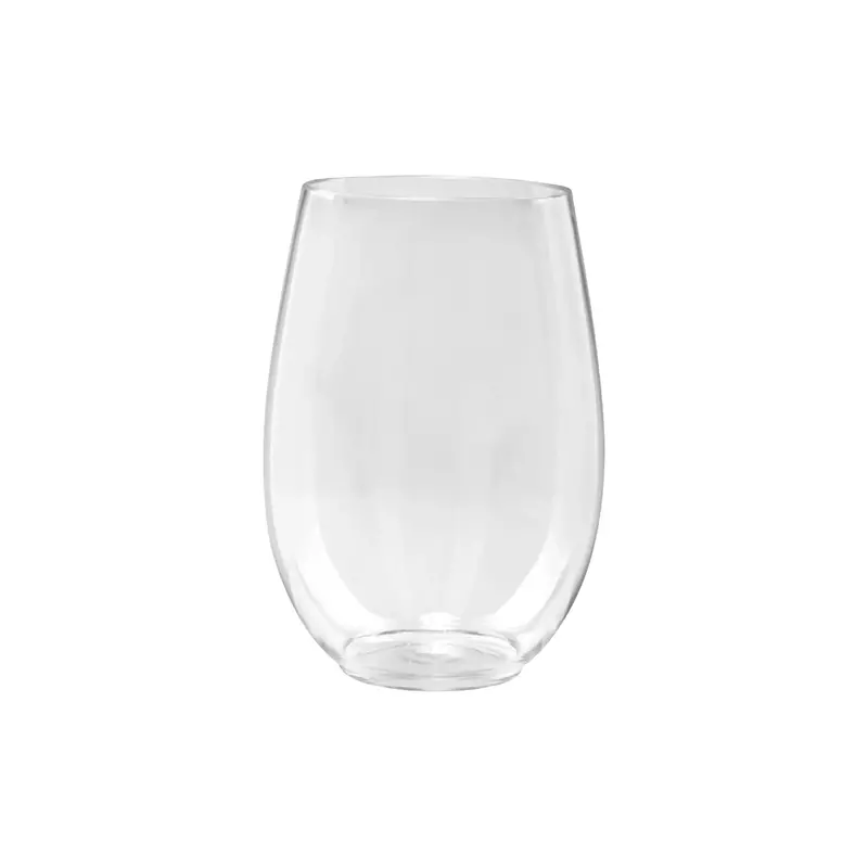 5.5 Oz Clear Stemless Plastic Wine Tumbler Glass 1