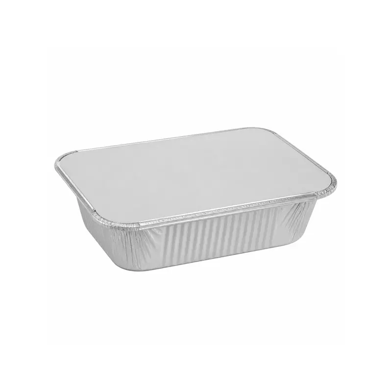 5.5" × 4" Disposable Oblong Aluminum Pan (1 Lb) With Board Lid 1