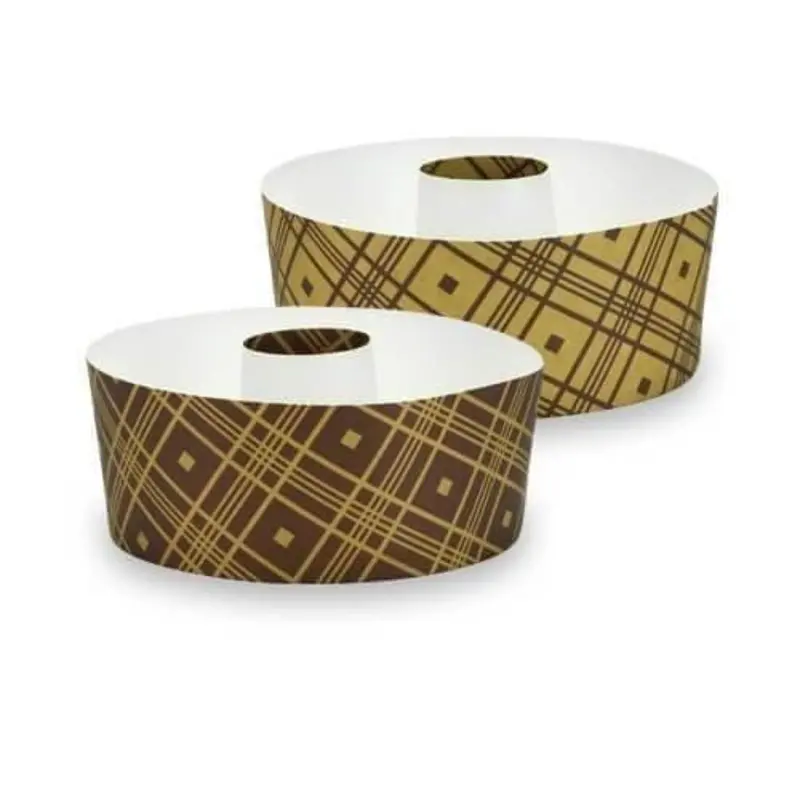 5-Inch Plaid Kraft Paper Tube Loaf Pans (4-Pack) 1