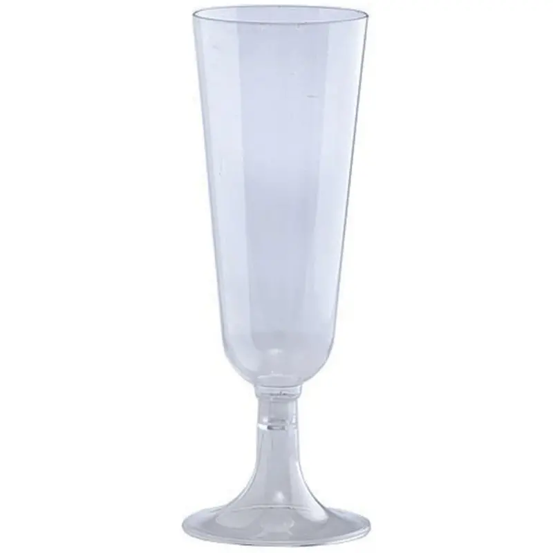 5 Oz Elegant Heavy-Duty Clear Plastic Champagne Flute 1