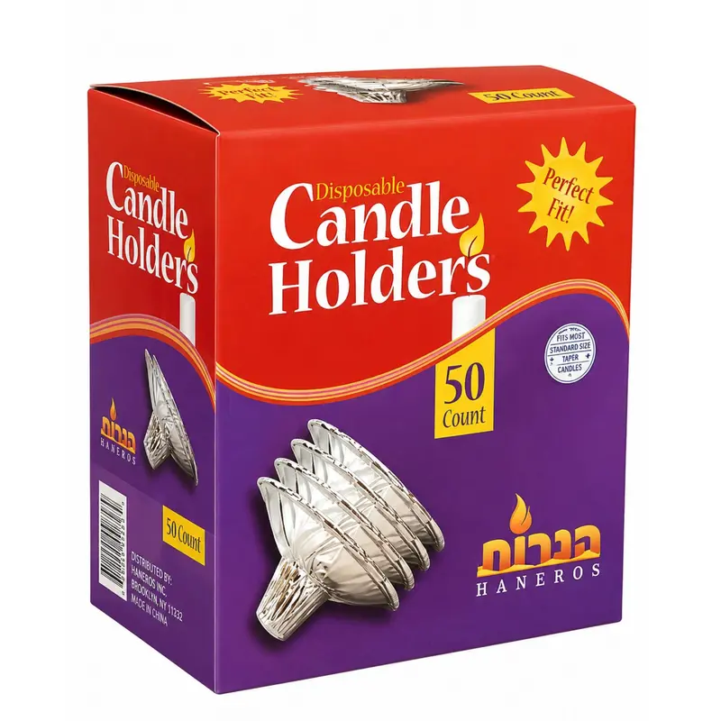 50-Pack Silver Plastic Taper Candle Holders – Standard Size, Disposable 1