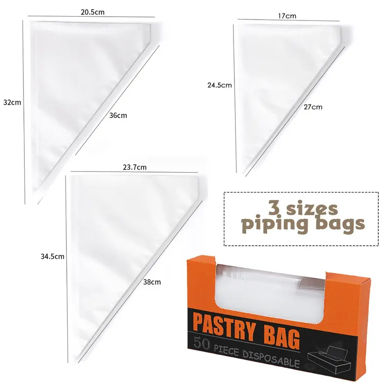 50-Piece Professional Piping Kit – Disposable Bags, Couplers & Tips For Buttercream & Pastry Work 1