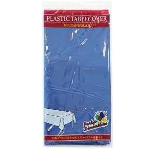 54X108 Inch Blue Rectangular Plastic Table Cover – Vibrant Color, Smooth Finish 1