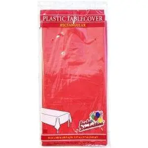 54X108 Inch Red Rectangular Plastic Table Cover – Bold Color, Reliable Performance 1