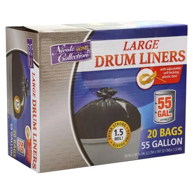 55-Gallon Black Plastic Drum Liner Bags – Industrial-Strength 1