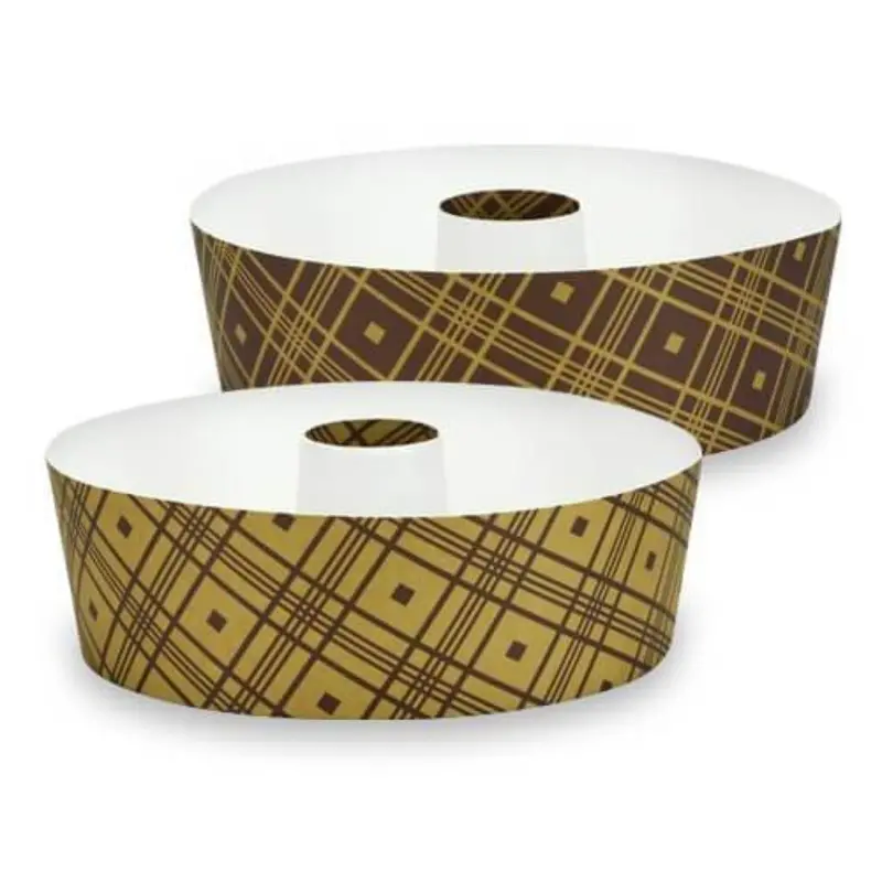 6.5-Inch Plaid Kraft Paper Tube Loaf Pans (4-Pack) 1