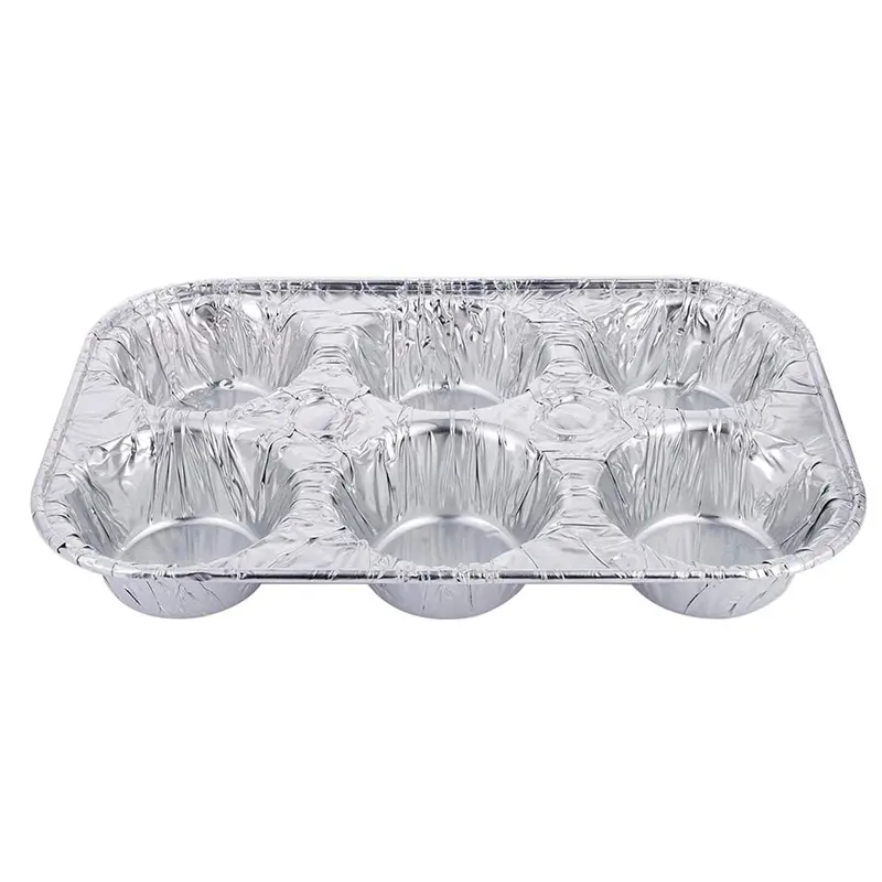 6-Cup Muffin Tin – Disposable Aluminum Foil Baking Cups 1