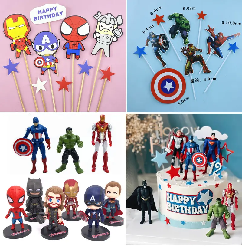 6-Piece Superhero Figurine Set – Avengers & Dc Characters As Cake Toppers 1