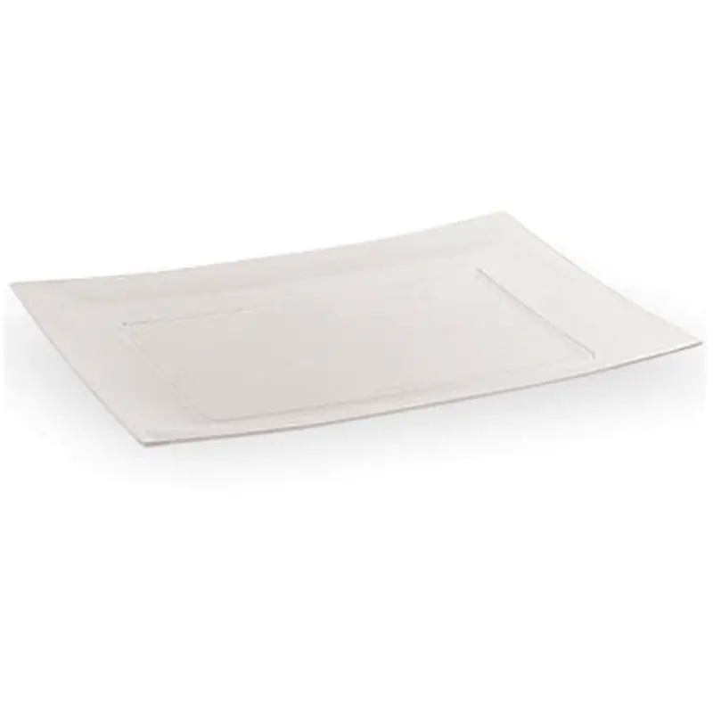 7.5-Inch Clear Rectangular Plastic Appetizer Plates 1