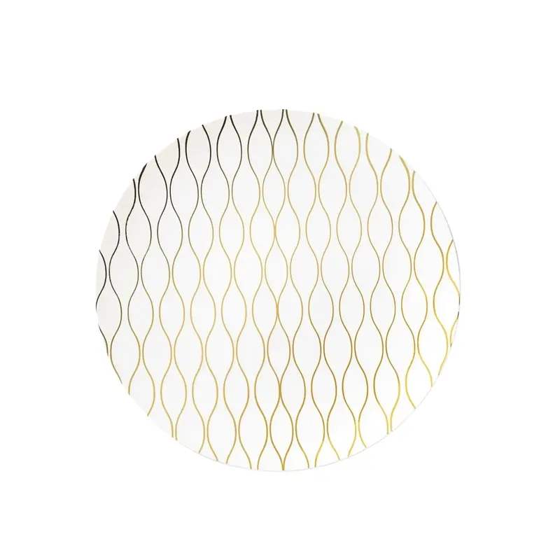 7.5-Inch White-And-Gold Whisk Disposable Appetizer Plates – 10-Pack 1
