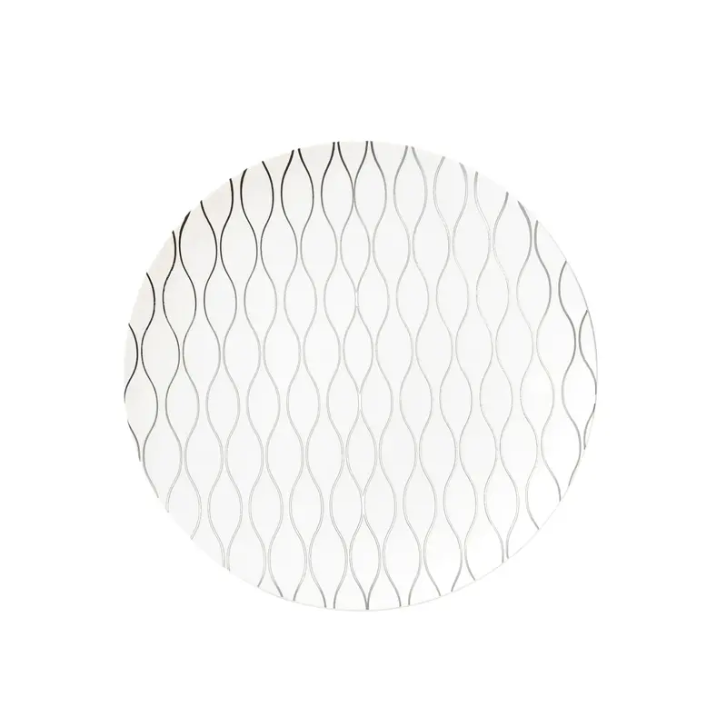 7.5-Inch White-And-Silver Whisk Disposable Appetizer Plates – 10-Pack 1