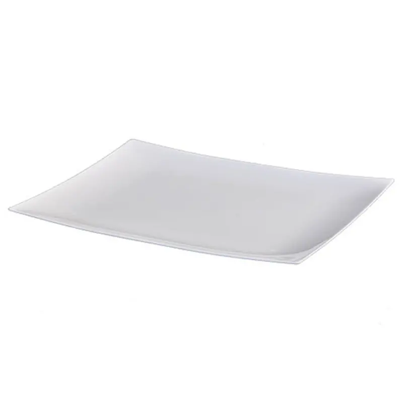 7.5-Inch White Rectangular Plastic Appetizer Plates 1
