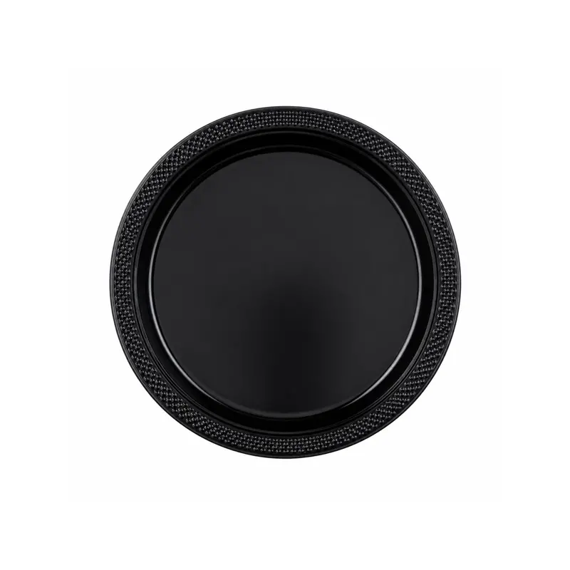 7-Inch Black Disposable Plastic Plates – Lightweight & Sturdy Serving Solution 1