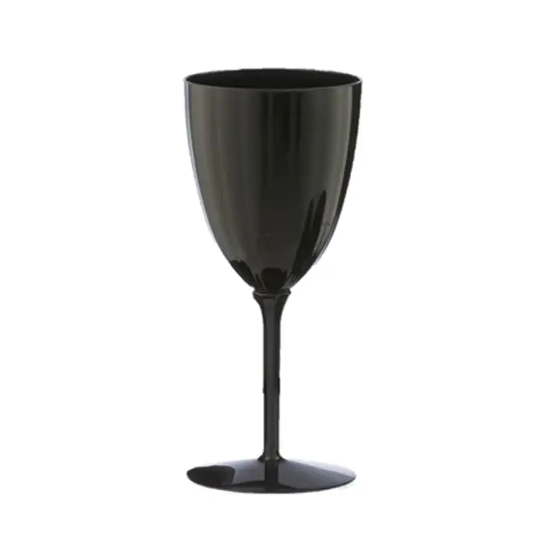 7Oz Black Disposable Stemless Wine Cups – Sleek Plastic Goblets (8-Pack) 1