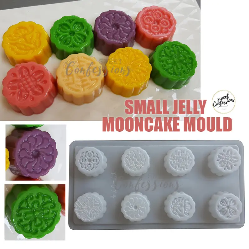 8-Cavity Mooncake Mould – Jelly & Traditional Pastry Press (50G Capacity) 1
