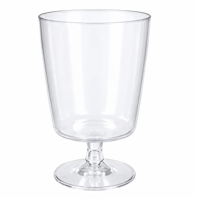 8 Oz Disposable Footed Clear Plastic Wine Glass 1