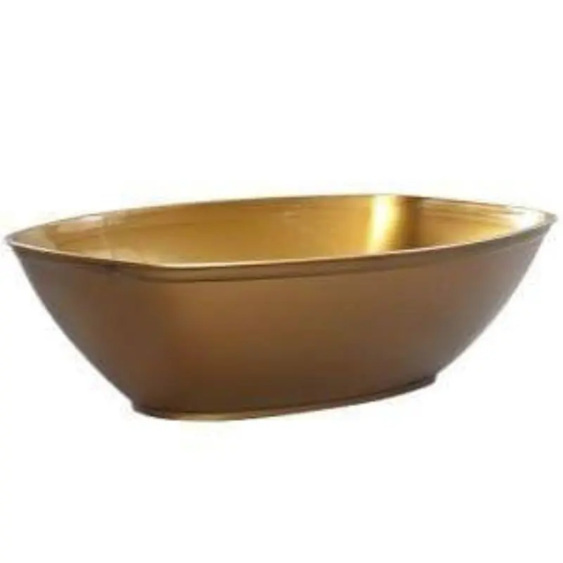 80-Ounce Gold-Finish Oval Plastic Luau Bowl 1
