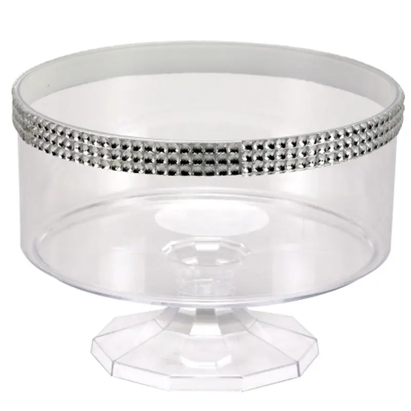80 Oz Clear Trifle Bowl With Jewel-Textured Accent 1