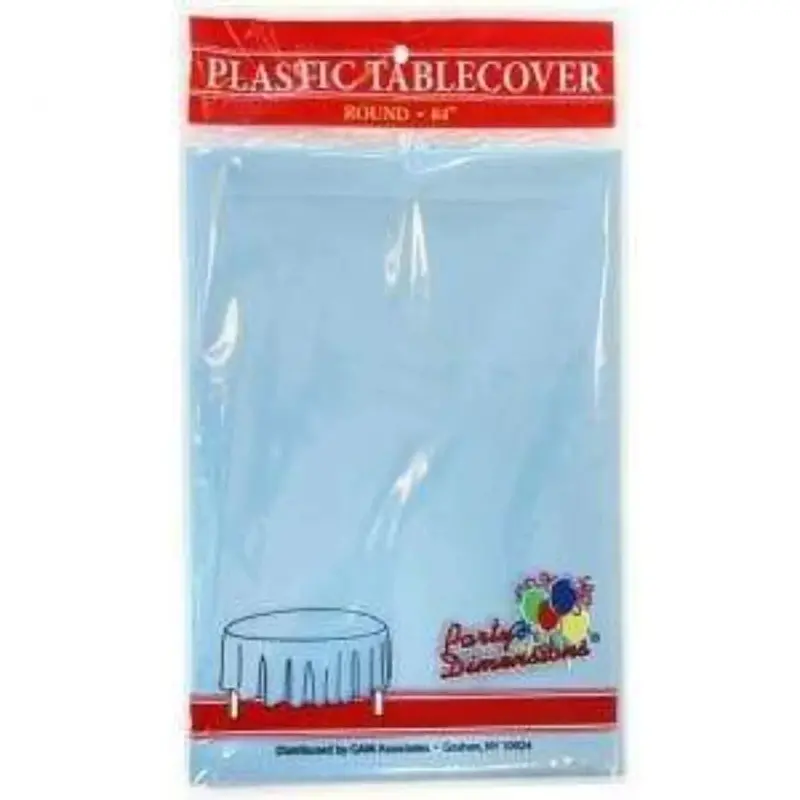 84 Inch Light Blue Round Plastic Tablecloth – Soft Hue, Premium Clarity 1