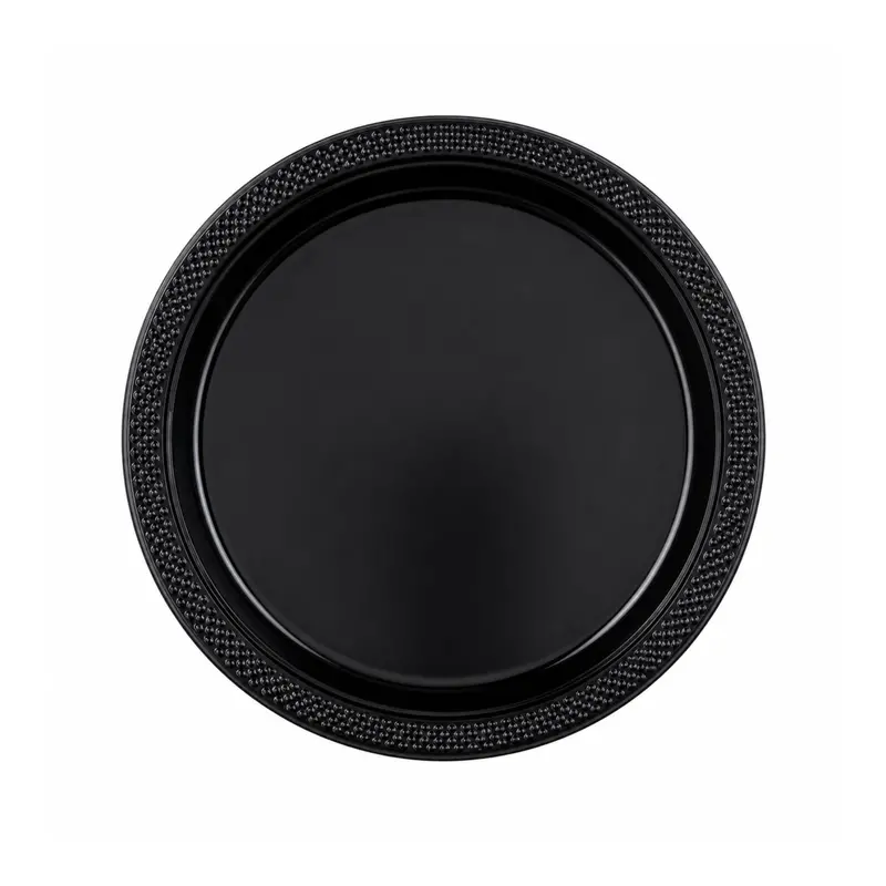 9-Inch Black Disposable Plastic Party Plate 1