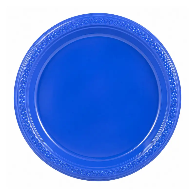 9-Inch Blue Disposable Plastic Party Plate 1