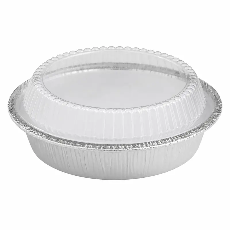 9-Inch Round Disposable Aluminum Foil Pan With Dome Lid 1