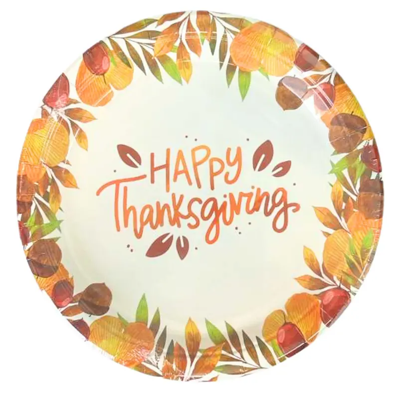 9-Inch Thanksgiving Dinner Plates – Heavy-Duty Disposable 8-Pack 1