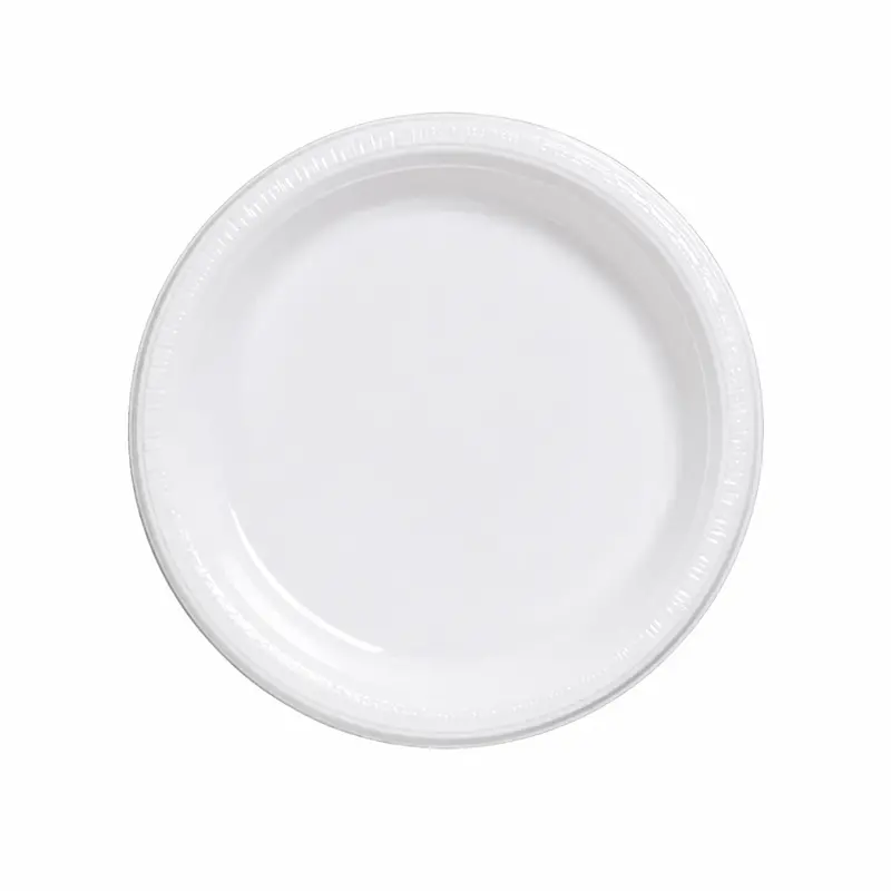 9-Inch White Disposable Plastic Party Plate 1
