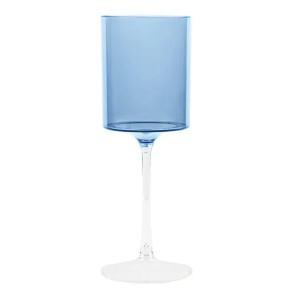 9 Oz Two-Tone Blue & Clear Plastic Wine Goblets – Disposable 1