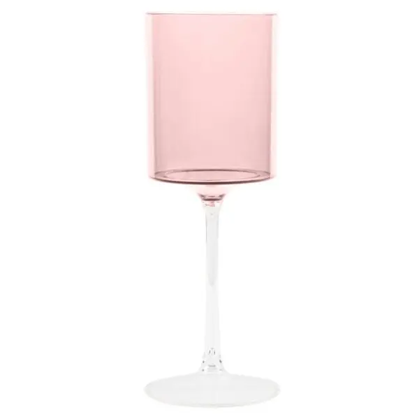 9 Oz Two-Tone Pink & Clear Plastic Wine Goblets – Disposable 1
