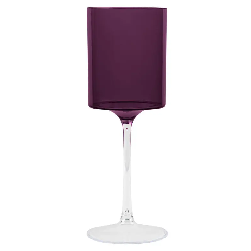 9 Oz Two-Tone Purple & Clear Plastic Wine Goblets – Disposable 1