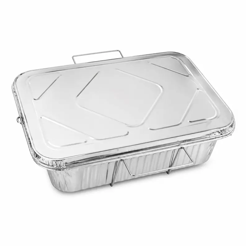 9" X 13" Half-Size Disposable Aluminum Baking Pans With Handles And Lids 1