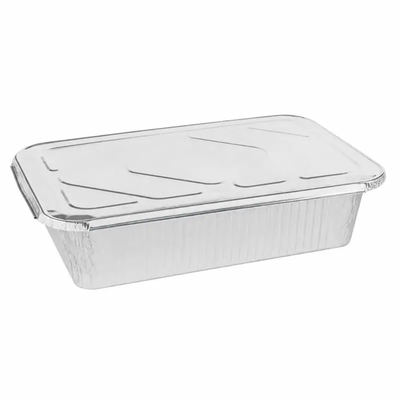 9" × 13" Half-Size Regular-Weight Disposable Aluminum Pan With Lids 1