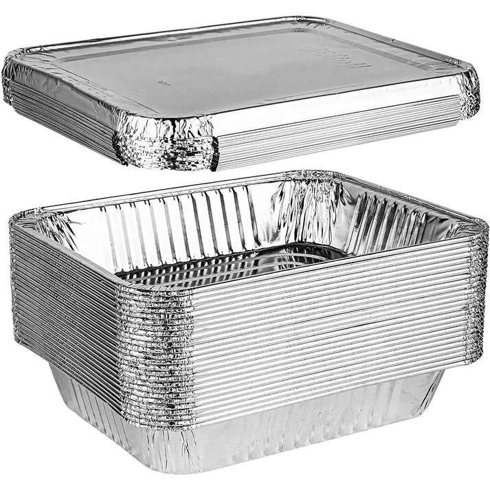 9 X 13-Inch Half-Size Aluminum Roasting Pans With Lids — Combo Pack 1