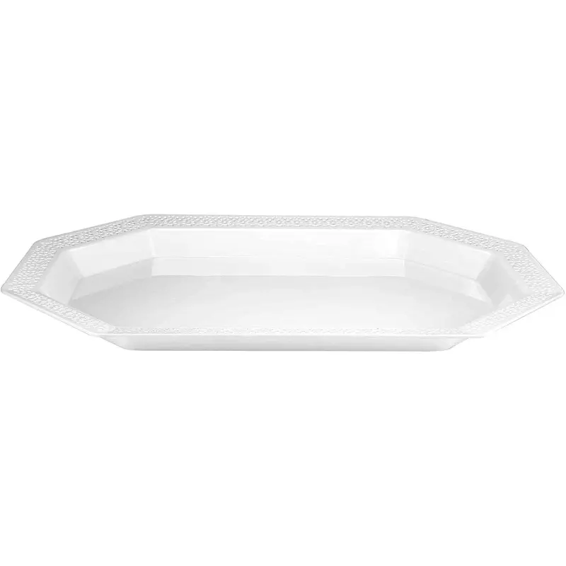 9 X 13 Inch Half-Size Heavy-Duty White Plastic Tray 1