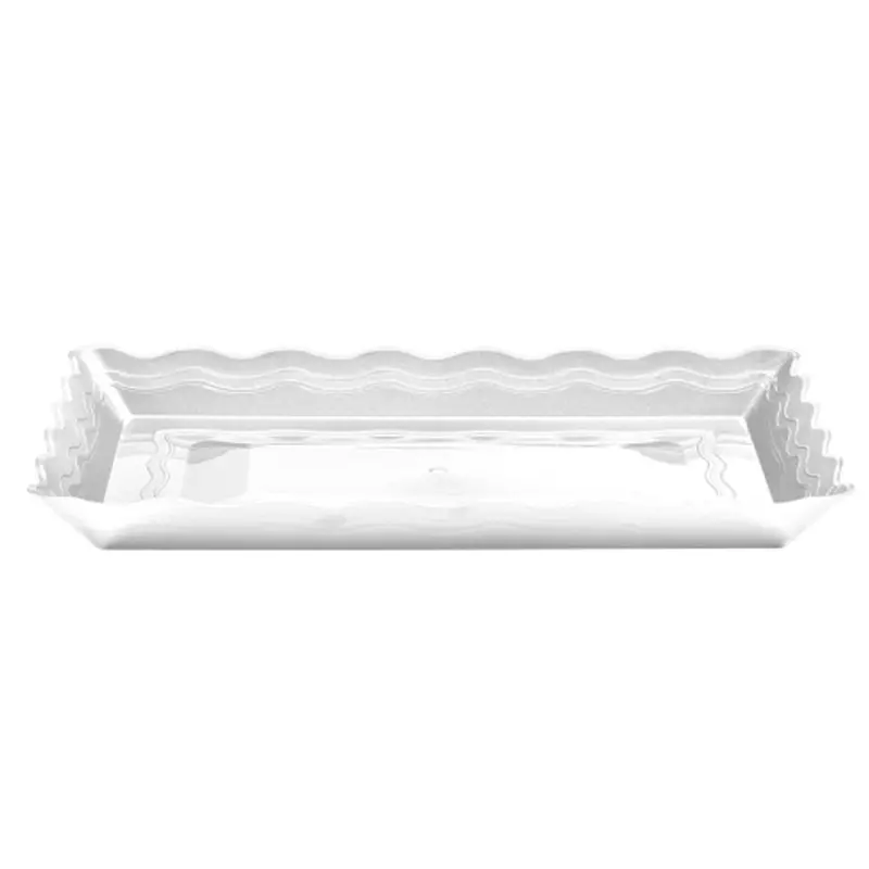 9" X 13" White Rectangular Plastic Serving Tray 1