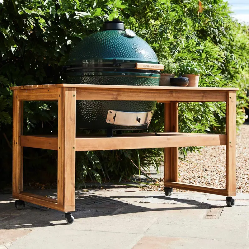 Acacia Wood Outdoor Table Stand For Xl Big Green Egg 1
