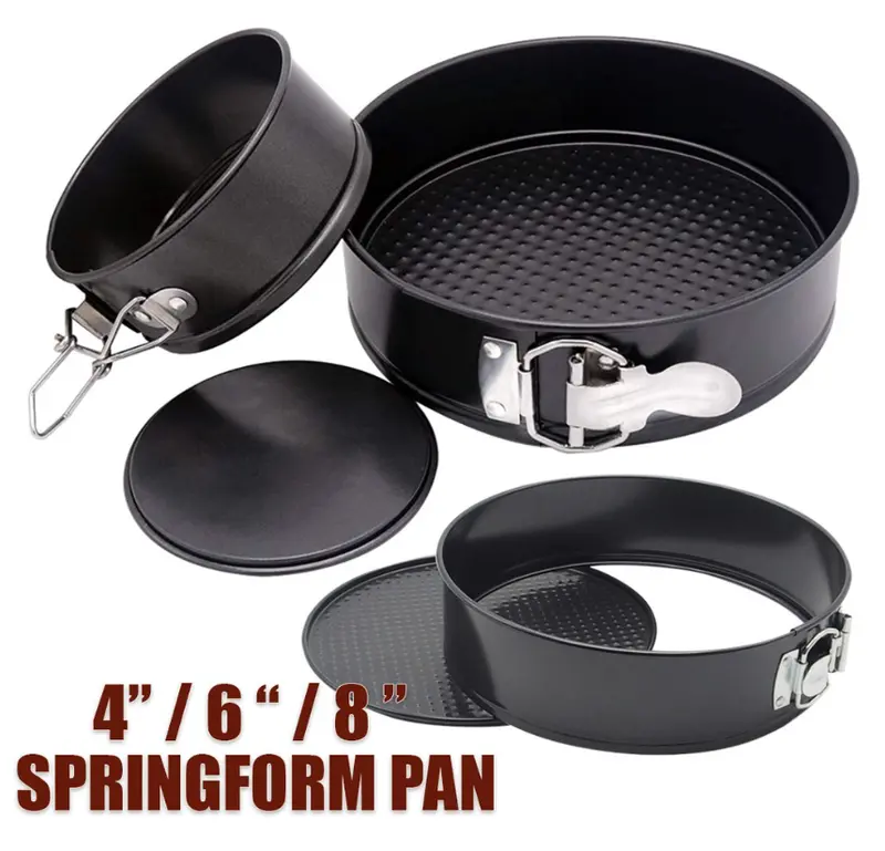 Adjustable Round Springform Cake Pans – 4", 6", And 8" Removable-Bottom Baking Tins 1