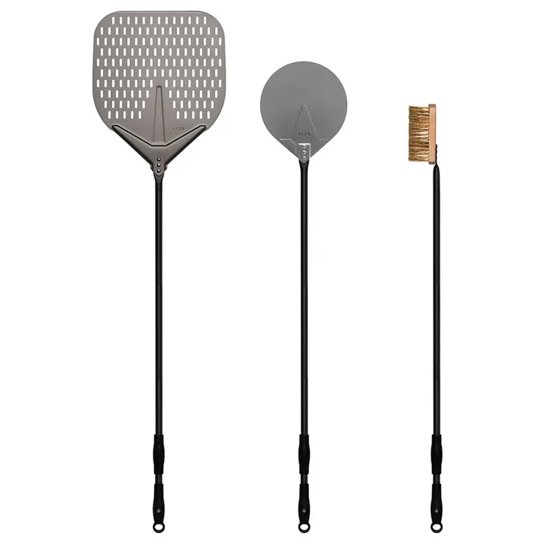 Alfa 48-Inch Stainless Steel 3-Piece Gas Pizza Peel Kit 1
